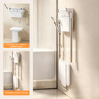 29.1 in. W × 25.3  in. D × 13.3 in. H Senior-Friendly Accessible Shower System with Height-Adjustable Fold-Down Seat, Adjustable Spray Arms for Senior Living Facilities