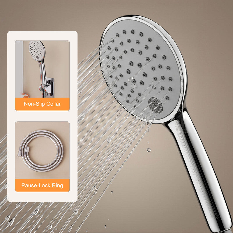 20.9 in. W × 5.9 in. D × 51.2 in. H Senior-Friendly Wall-Mounted Thermostatic Shower Panel System with Fold-Down Seat, Adjustable Spray Arms, Support Armrests, Rain Showerhead and Handheld Showerhead in White
