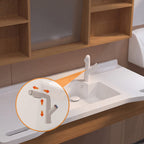 40 in. Wall-Mounted Accessible Bathroom Vanity with Sink, Support Handles and Motion-Sensor LED Mirror Cabinet in White and Walnut