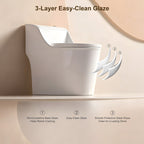 10 in. Rough-In 1.0/1.28 GPF Dual-Flush One-Piece Elongated 17 in. Chair Height Toilet with Soft-Close Seat in White