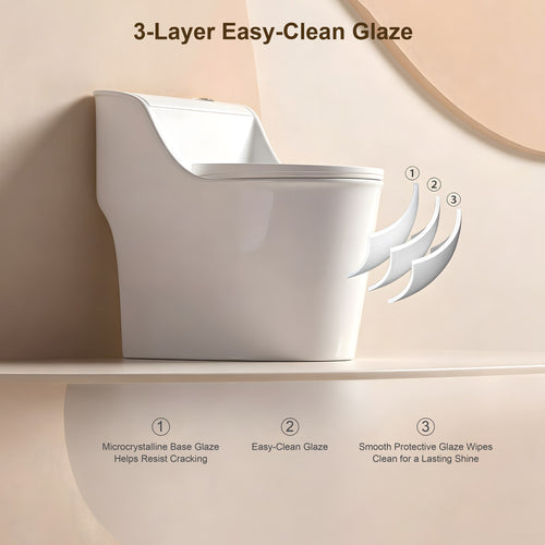 10 in. Rough-In 1.0/1.28 GPF Dual-Flush One-Piece Elongated 17 in. Chair Height Toilet with Soft-Close Seat in White