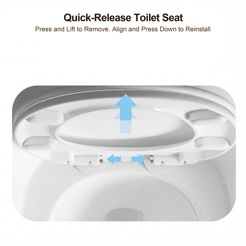 10 in. Rough-In 1.0/1.28 GPF Dual-Flush One-Piece Elongated 19 in. Chair Height Toilet with Soft-Close Seat in White