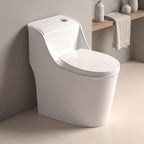10 in. Rough-In 1.0/1.28 GPF Dual-Flush One-Piece Elongated 19 in. Chair Height Toilet with Soft-Close Seat in White