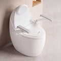 One-Piece Smart Bidet Toilet with Fold-Up Support Armrests, Backrest, Heated Seat and Auto Flush in White