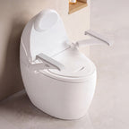 One-Piece Smart Bidet Toilet with Fold-Up Support Armrests, Backrest, Heated Seat and Auto Flush in White