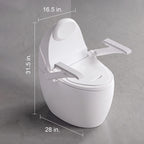 One-Piece Smart Bidet Toilet with Fold-Up Support Armrests, Backrest, Heated Seat and Auto Flush in White
